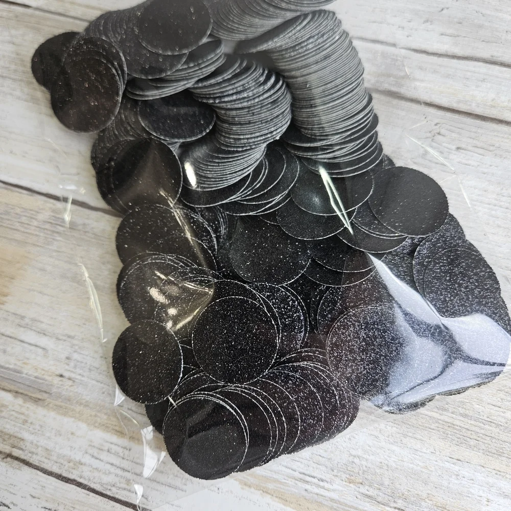 Black Glitter Circle Polka Dot Confetti